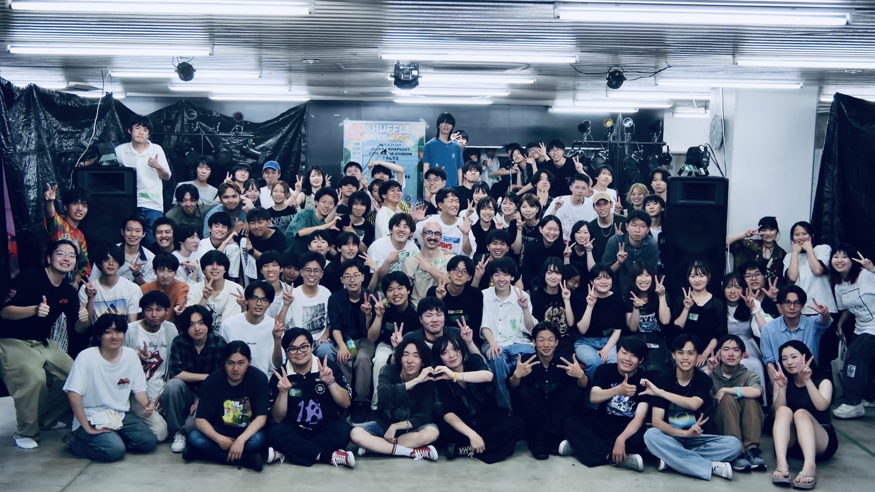 School music club group photo after a concert in Japan